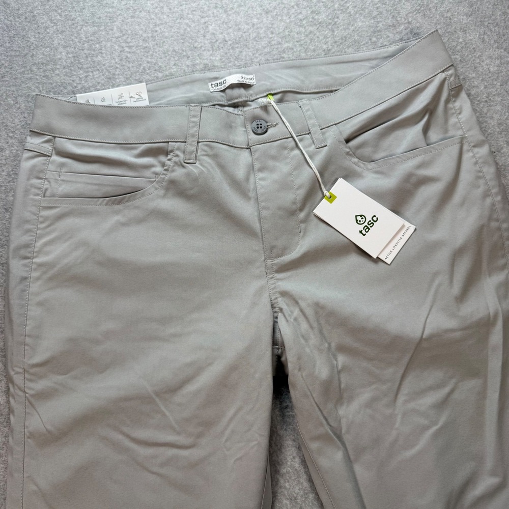 Tasc Performance Mens Motion Pant Tailored Glacier Gray Bamboo Blend 32x30 NEW